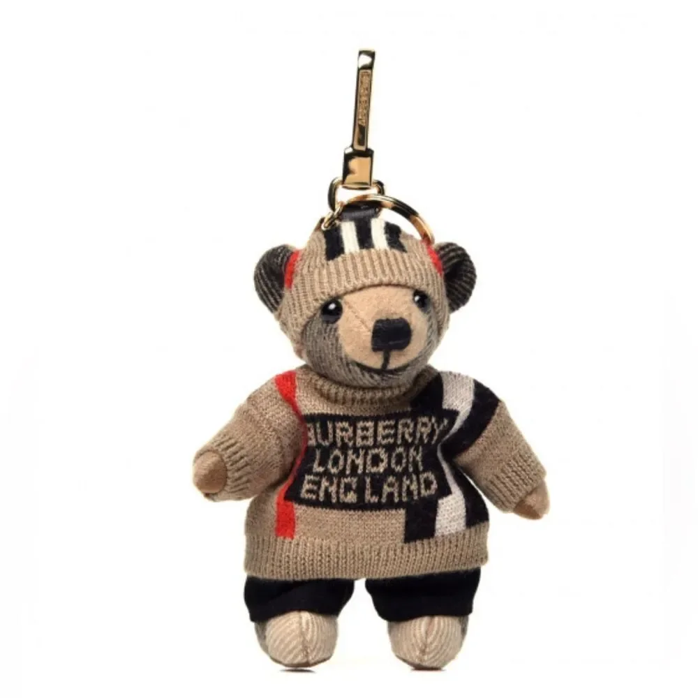 BURBERRY THOMAS SWEATER TEDDY BEAR KEYCHAIN CHARM - Picture 3 of 7